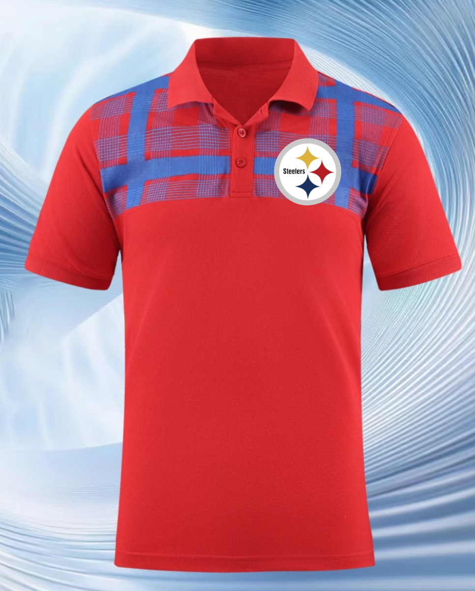 Pittsburgh Steelers red Men 2025 NFL polo T shirt
